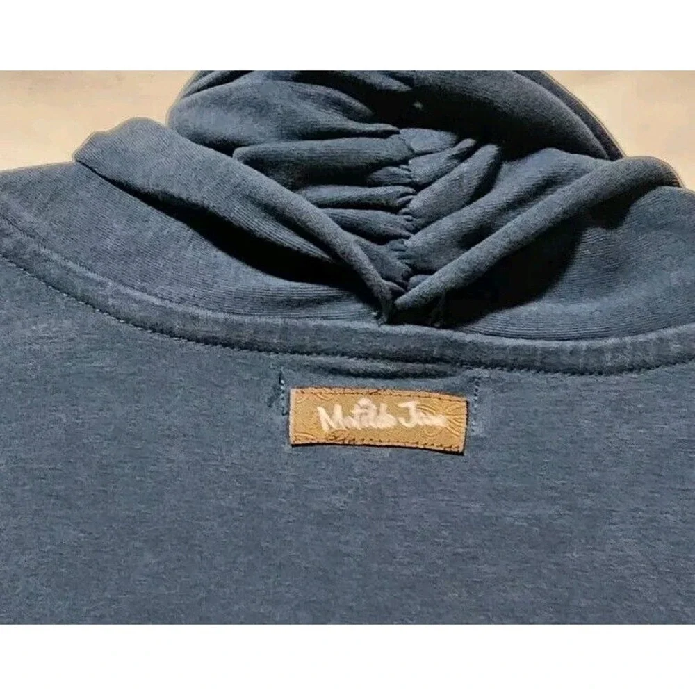 Matilda Jane Sweater Women S Blue Open Front Cardigan Roll Hem Long Sleeve